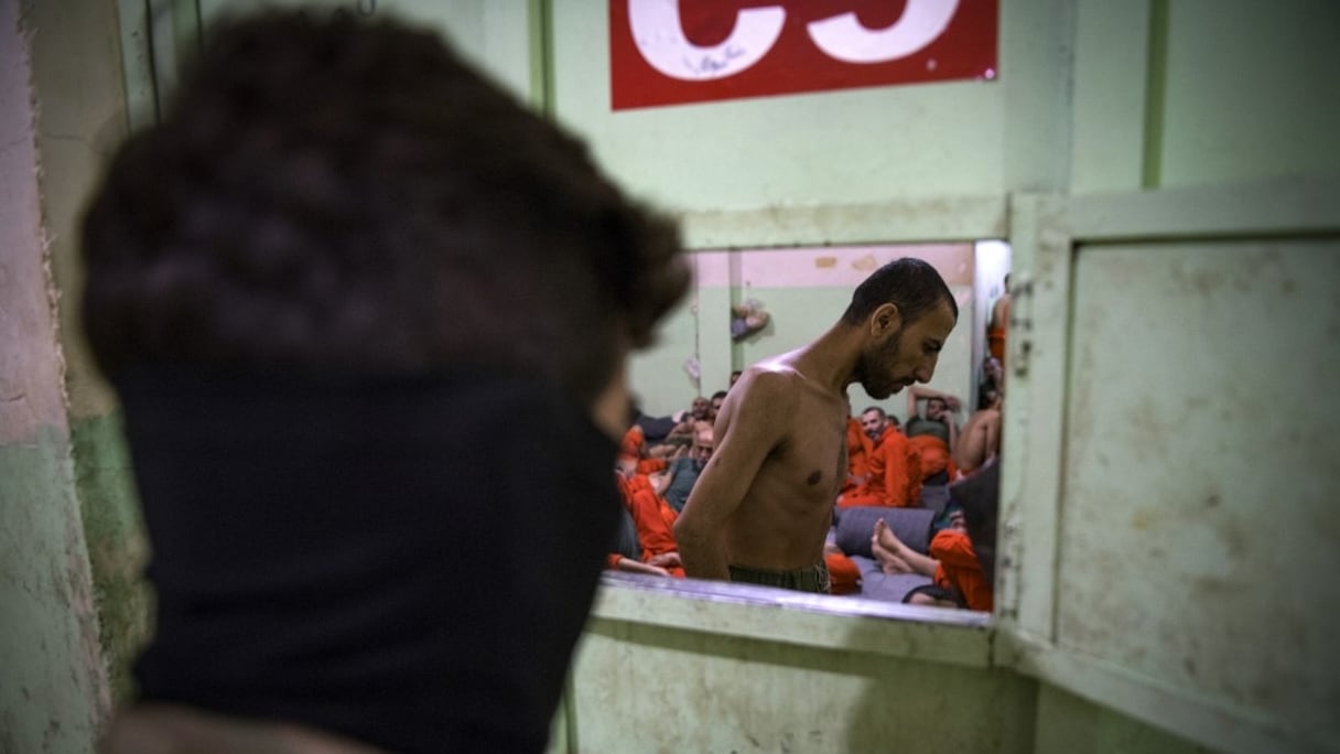 La prison d'Hassaké, au nord de la Syrie, où s'entassent quelque 5.000 anciens combattants de l'Etat islamique (EI).
