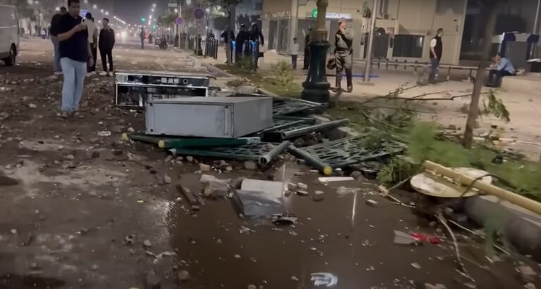 Une partie des dégâts enregistrés à Inzegane après les émeutes du mardi 30 octobre 2025. Capture d'écran.