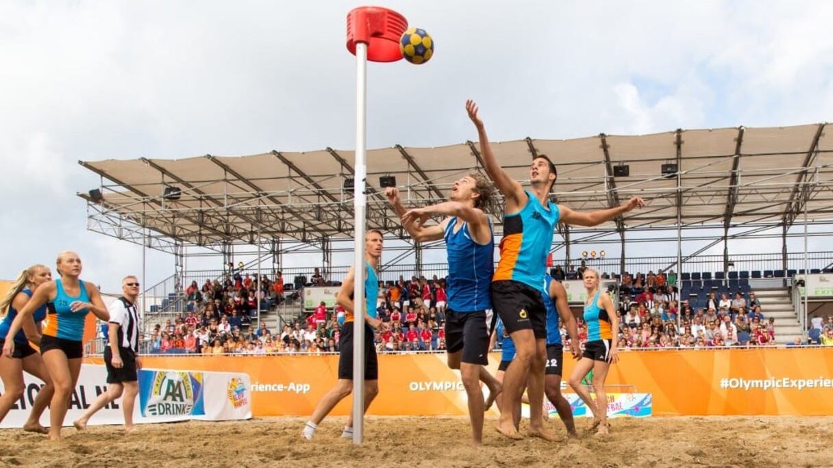 Un match de Beach Korfball.
