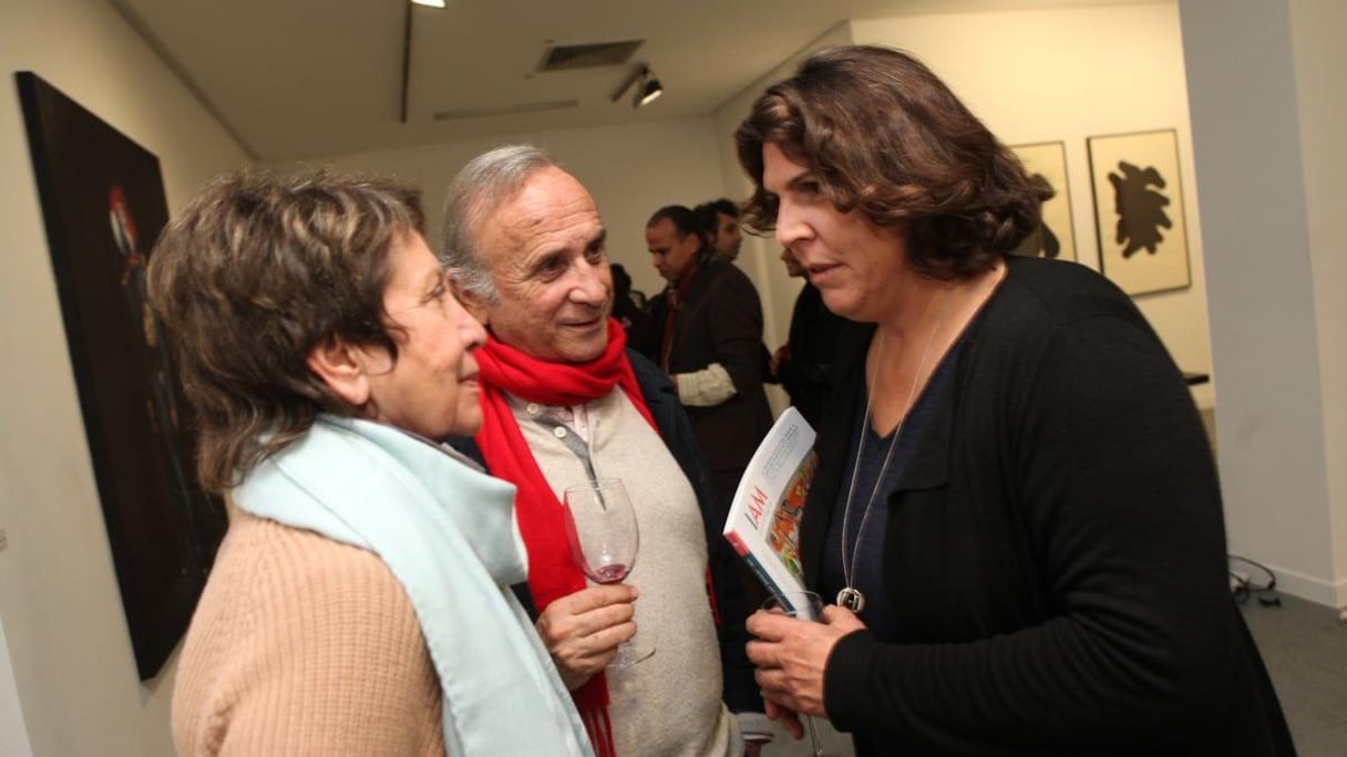 Nawal Slaoui a accueilli, pour cette exposition-événement qui réunissait pas moins de dix artistes, Monsieur et Madame Max Cohen Olivar.
