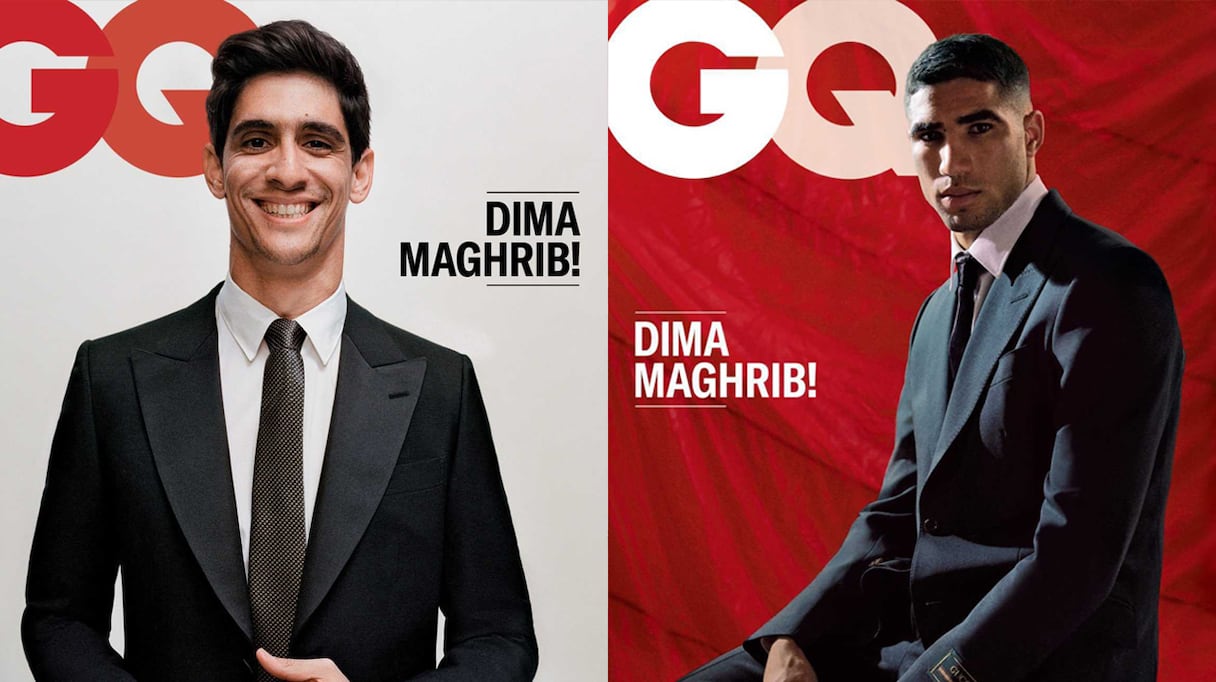 Yassine Bounou et Achraf Hakimi en couverture du magazine GQ