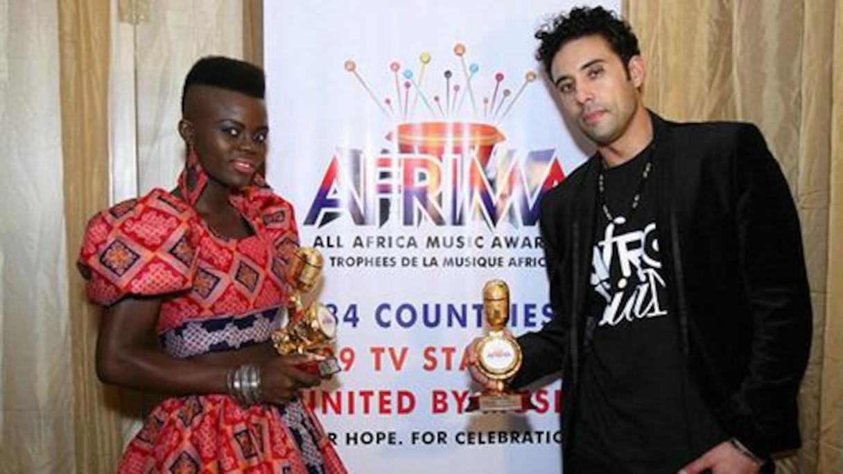 Ahmed Soultan en compagnie de Wiyaala lors de l'AFRIMA, en décembre dernier. 
