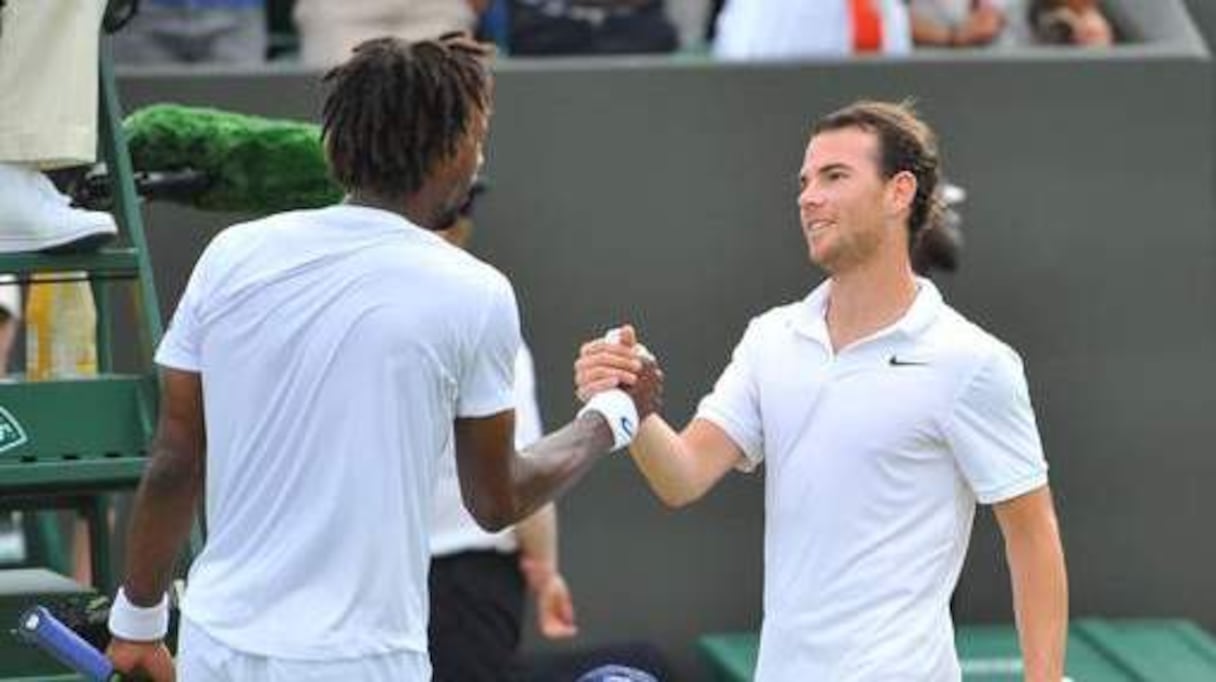 Gaël Monfils et Adrian Mannarino après la rencontre. 
