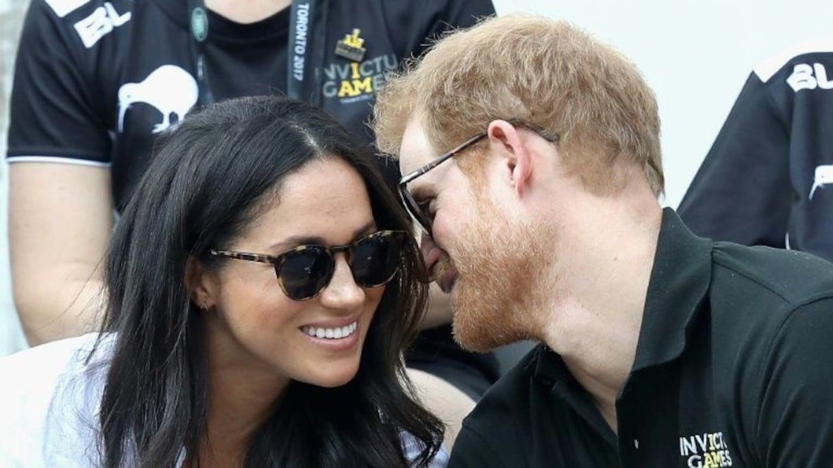 Le prince Harry et Meghan Markle pendant un match de tennis à Toronto, le 25 septembre 2017. 
