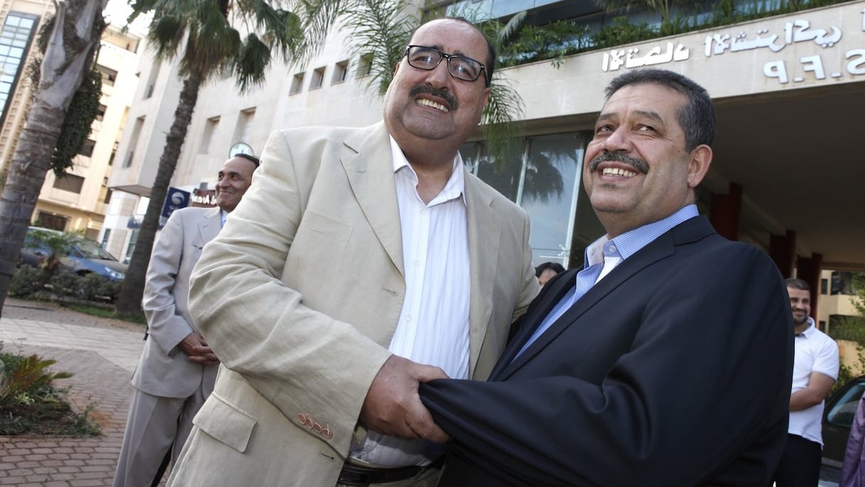 Driss Lachgar, premier secrétaire de l'USFP, et Hamid Chabat, SG de l'Istiqlal.
