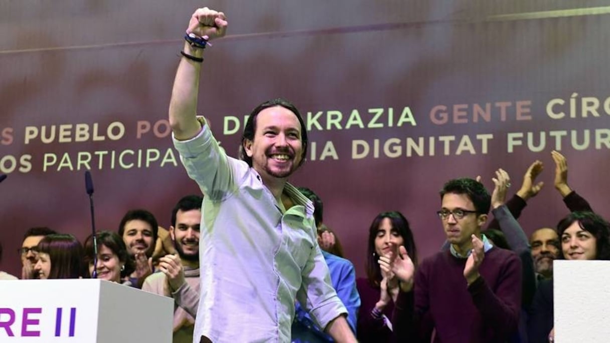 Pablo Iglesias devant les militants du parti Podemos, le 12 février 2017. 
