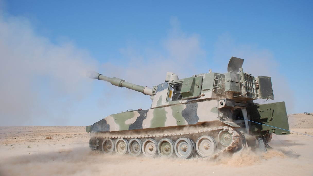 La pièce d'artillerie M109 A5, fierté de l'artillerie marocaine. 
