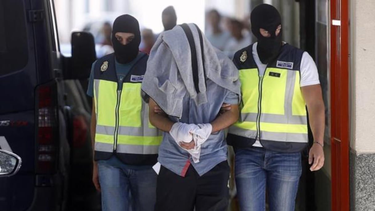 Abdeladim Achriaa, lors de son arrestation le 25 août au quartier San Martin de la Vega, à Madrid.
