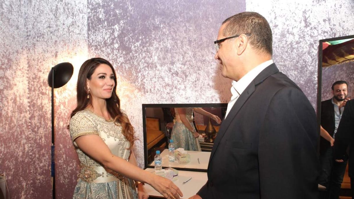 Diana Haddad et Mohamed Boussaïd ministre de l'Economie et des Finances.
