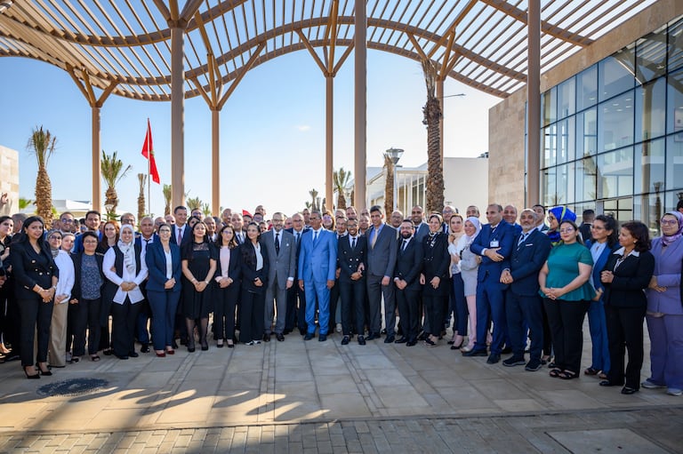 Le Roi Mohammed VI inaugurant, mardi 30 mai 2023 à Tamesna, la Cité des métiers et des compétences de la région de Rabat-Salé-Kénitra.