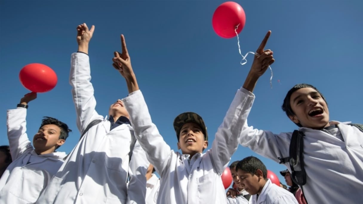 Lâcher de ballons à Marrakech, le 20 novembre 2019.
