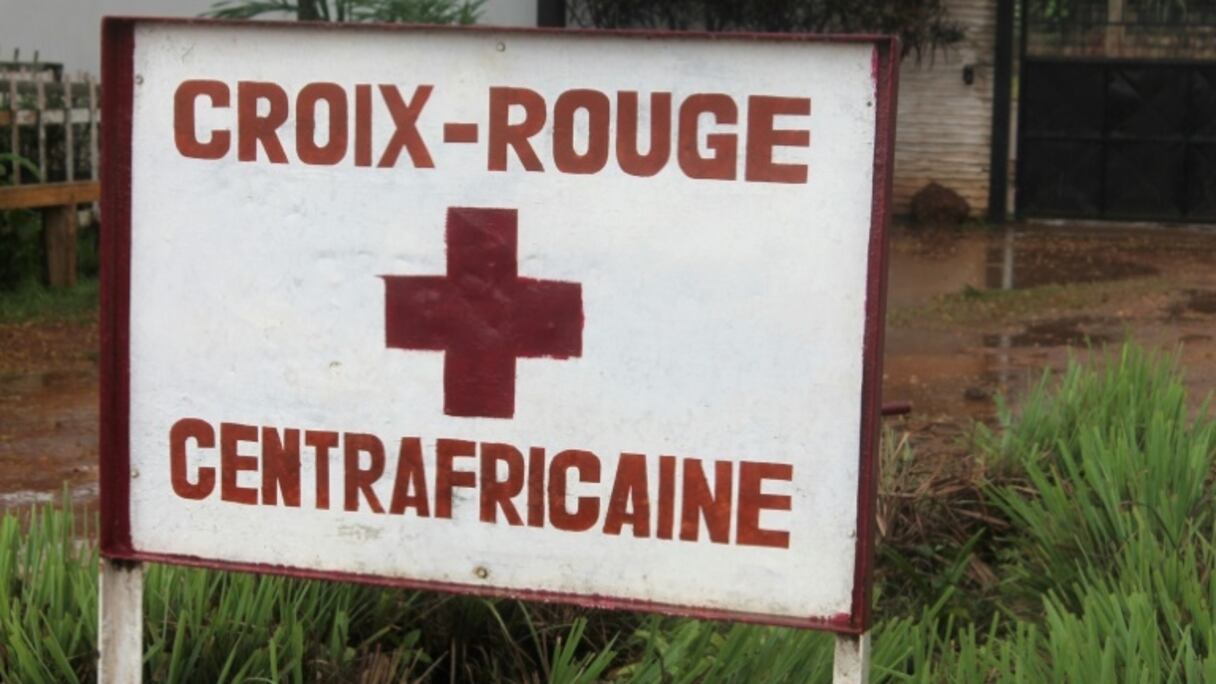 Un panneau de la Croix-Rouge à Bangui en Centrafrique, le 21 août 2014.
