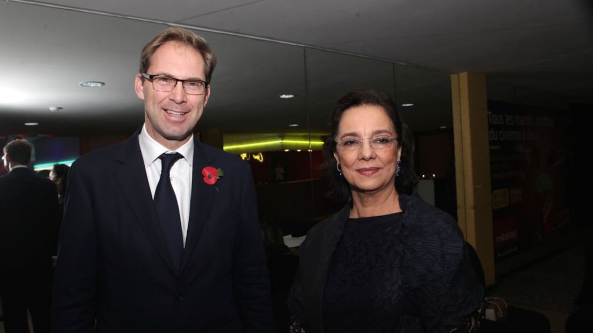 Tobias Ellwood,Secrétaire d'Etat britannique chargé de la région MENA et Saïda karim lamrani, vice-présidente déléguée du groupe Safari-Sofipar-Cofimar
