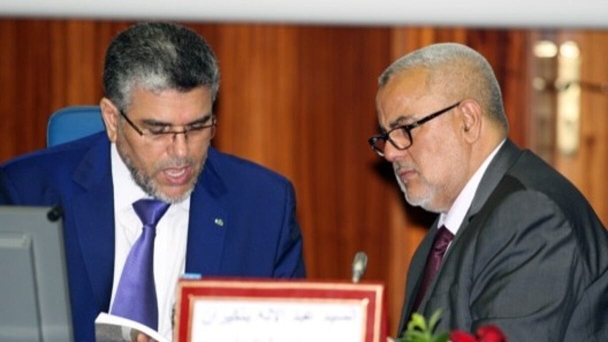 Le chef de gouvernement Abdelilah Benkirane et le ministre de la Justice, Mustapha Ramid.
