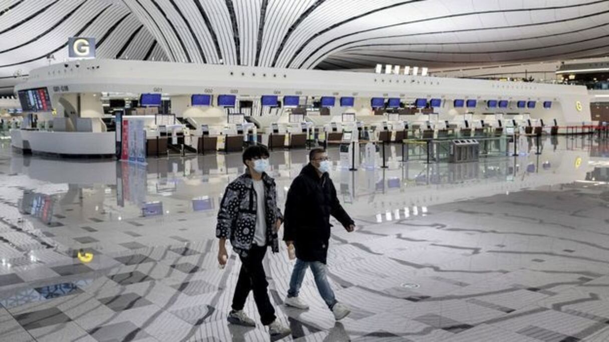 Aéroport international de Pékin-Daxing, le 14 février 2020. 
