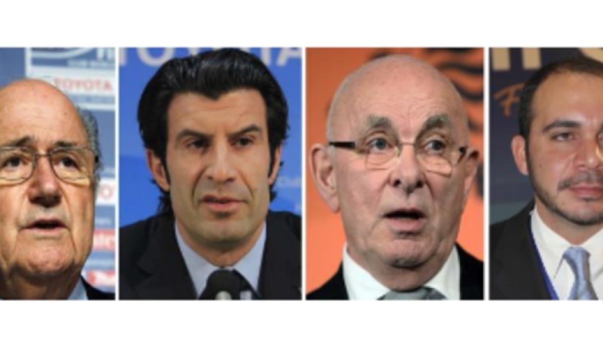 Les quatre candidats à la présidence de la FIFA. 
