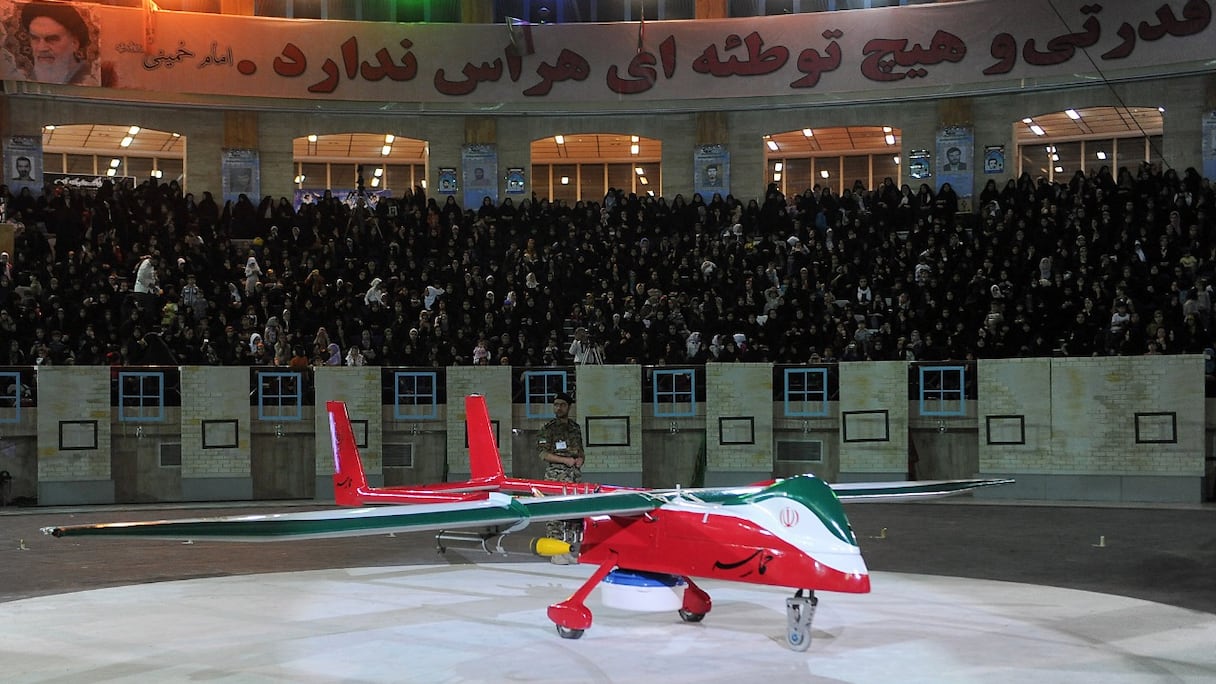 Le drone de fabrication iranienne "Epic" lors d'une cérémonie à Téhéran le 9 mai 2013
