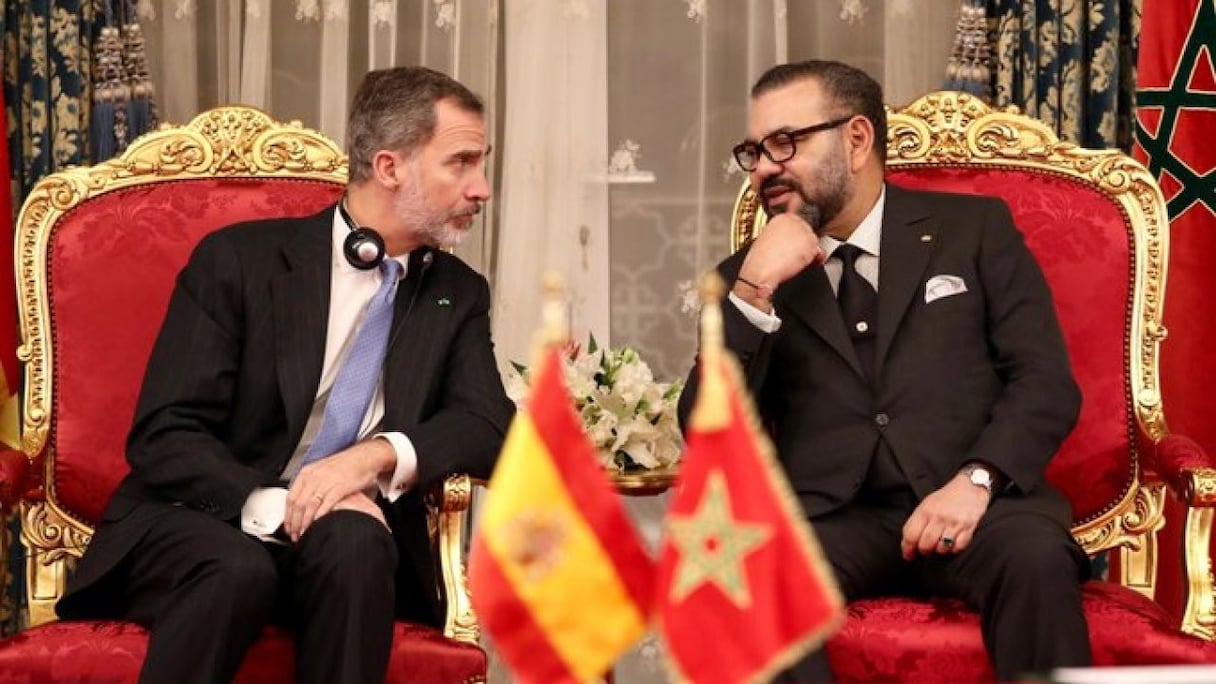 Le roi Felipe VI d'Espagne et le roi Mohammed VI.
