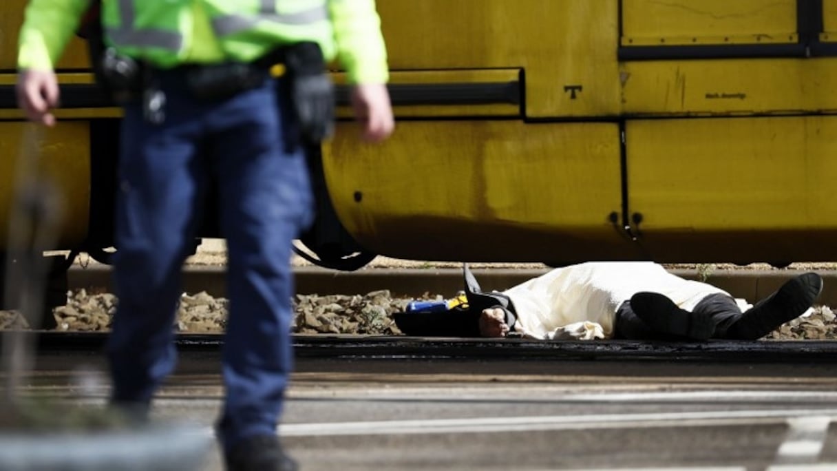 La scène du crime de la fusillade dans un tramway à Utrecht.
