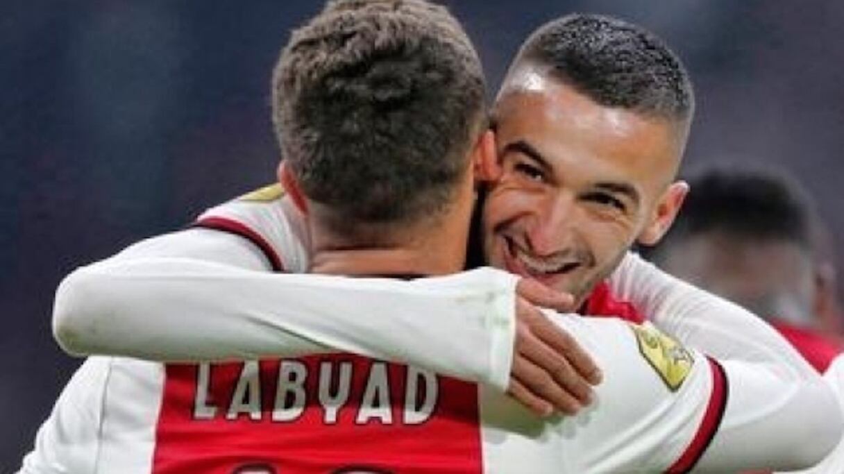 Hakim Ziyech et Zakaria Labyad, à l'Ajax Amsterdam.
