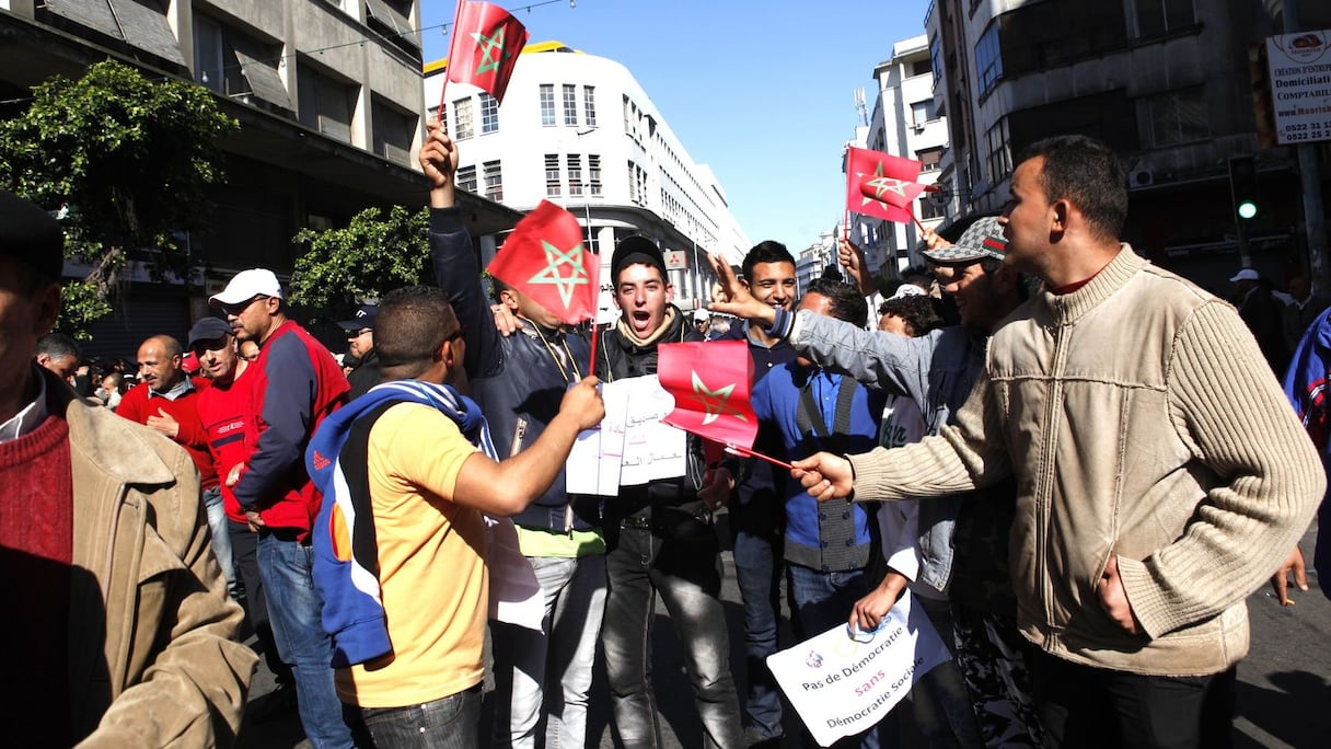 Des jeunes ont pris part à cette marche syndicale.
