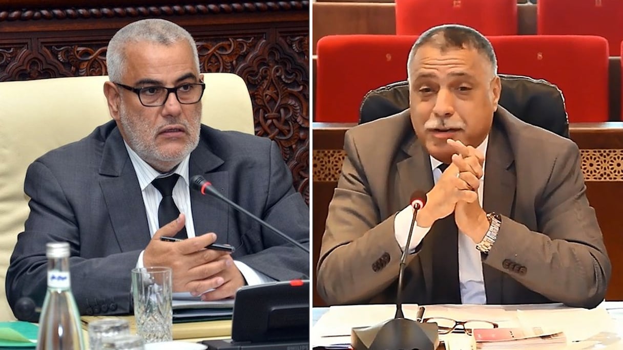 Abdelilah Benkirane, SG du PJD et Noureddine Soulaik, membre du SG de l'UMT
