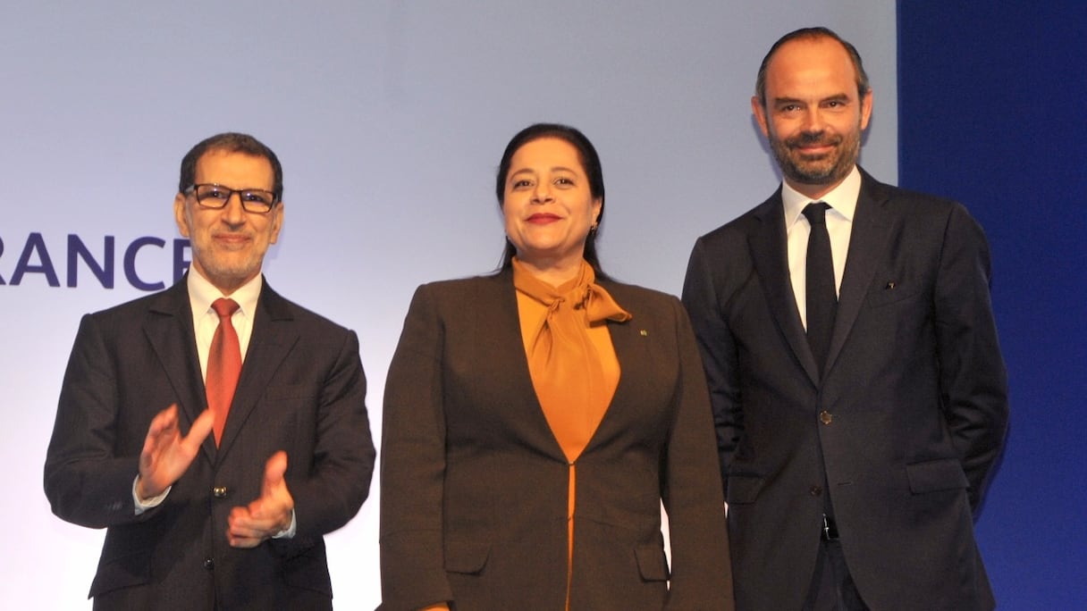 Saad Eddine El Othmani, Meriem Bensalah Chaqroun et Edouard Philippe
