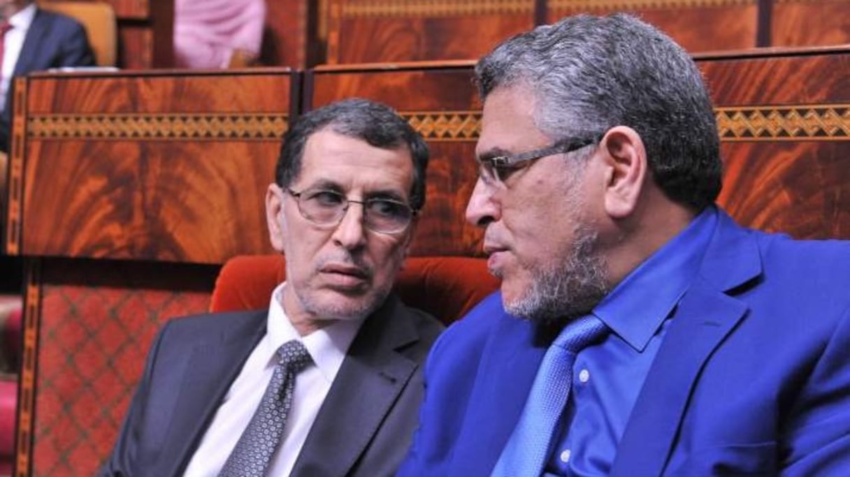 Saâd-Eddine El Othmani, chef du gouvernement et Mustafa Ramid ministre d’Etat chargé des droits de l’Homme et des relations avec le Parlement
