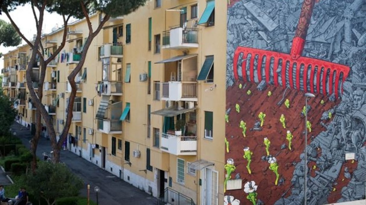 Le quartier populaire de San Basilio est l'un des plus misérables de la ville de Rome.
