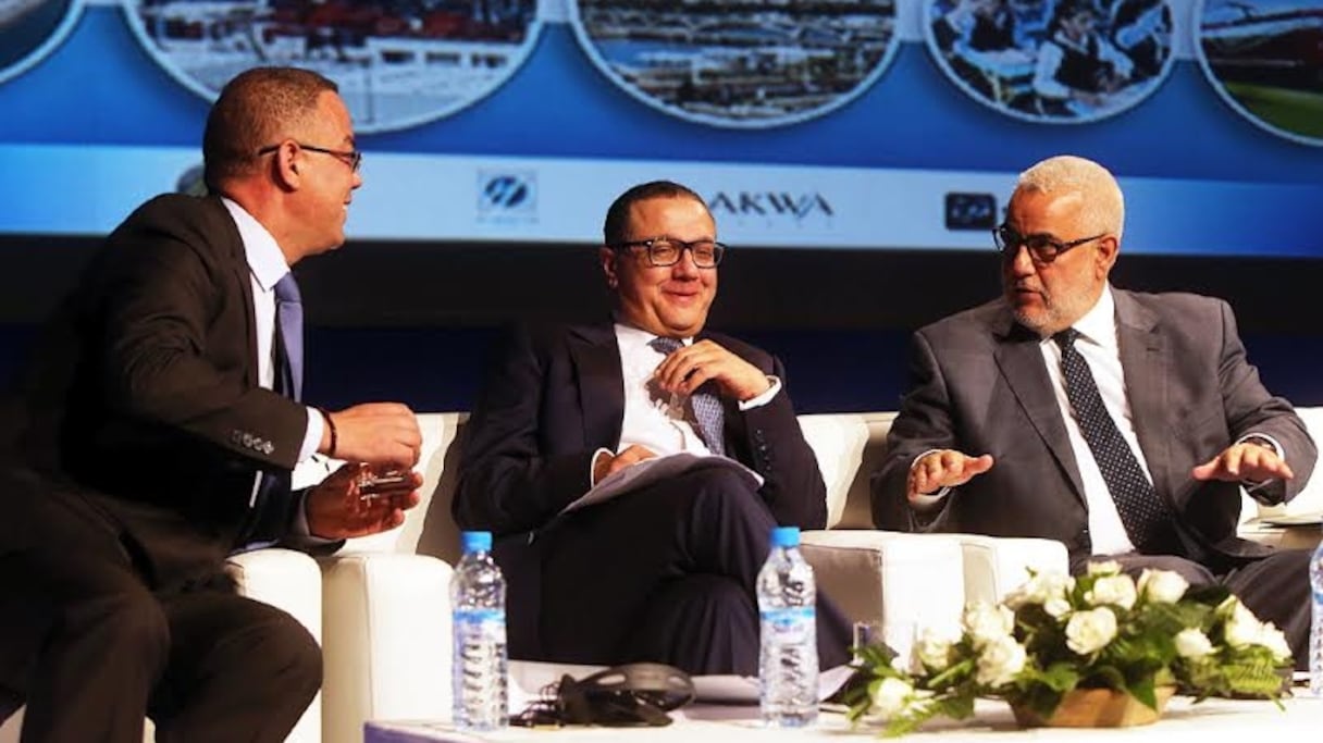 Mohamed Boussaid et Abdelilah Benkirane, ce 2 juin 2016 à Skhirat.
