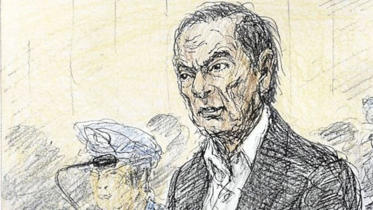 Un dessin de presse de Carlos Ghosn, ce mardi 8 janvier 2019, au tribunal à Tokyo. 
