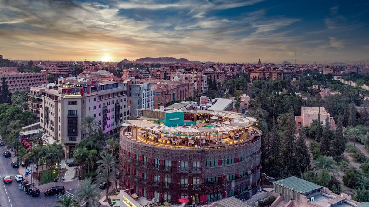 Vue aérienne du Nobu Marrakech Hotel. 
