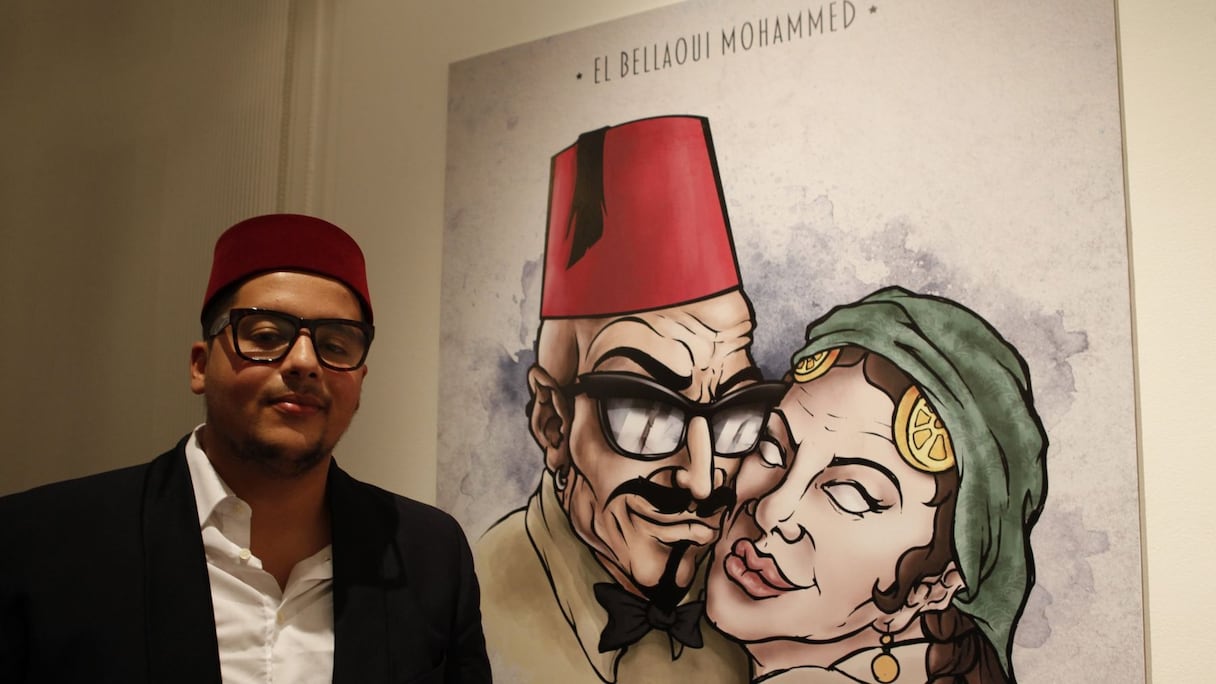 Mais le clou de la soirée reste sans nul doute Mohammed El Bellaoui. Une forme d'autoportrait que ce personnage arborant, comme lui, lunettes et tarbouche fassi?
