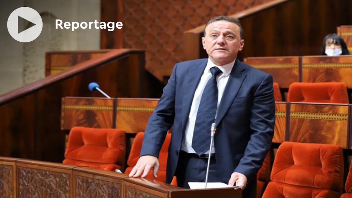 Le ministre du transport et de la Logistique, Mohammed Abdeljalil, lors de son intervention à la séance des questions orales de la Chambre des représentants, lundi 25 avril 2022. 
