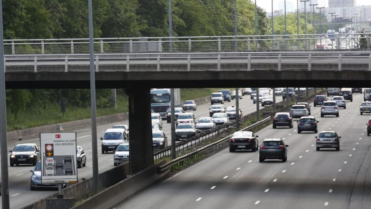 L'autoroute A1, près de Paris.
