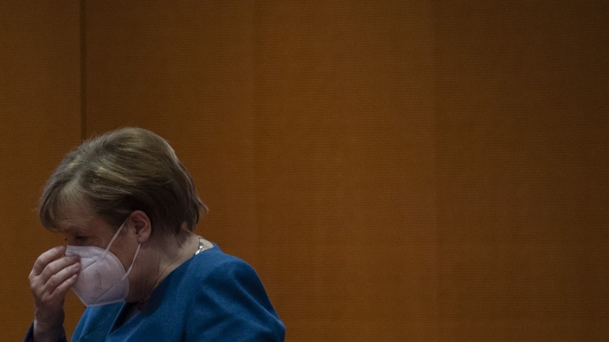 La chancelière allemande Angela Merkel, le 6 janvier 2021, à Berlin.
