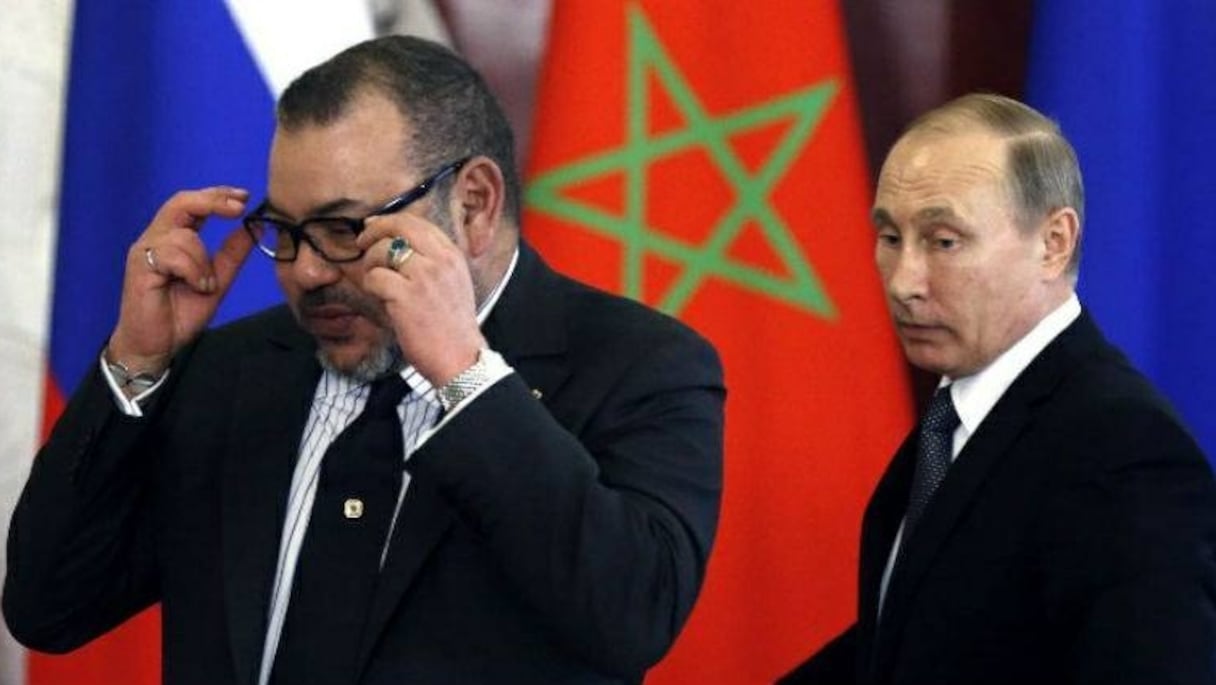 Le roi Mohammed VI et le président russe Vladimir Poutine lors de leur rencontre à Moscou, en mars 2016.
