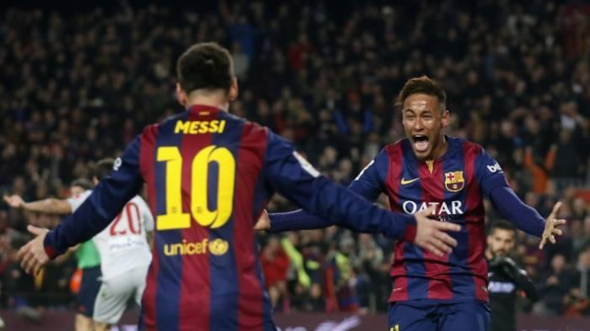 La joie de Messi et Neymar, dimanche 11 janvier au Camp Nou.
