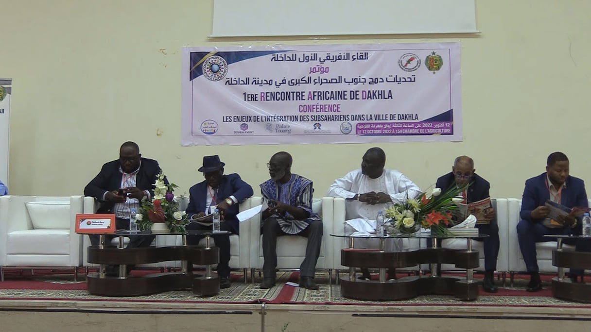 Une rencontre sur les enjeux de l'intégration des migrants de l'Afrique subsaharienne organisée à Dakhla, mercredi 12 octobre 2022.
