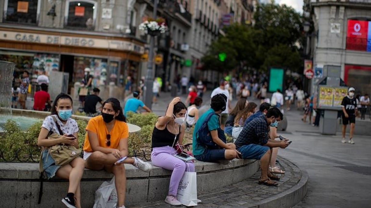 Dans le centre-ville de Madrid, le 28 juillet 2020. 
