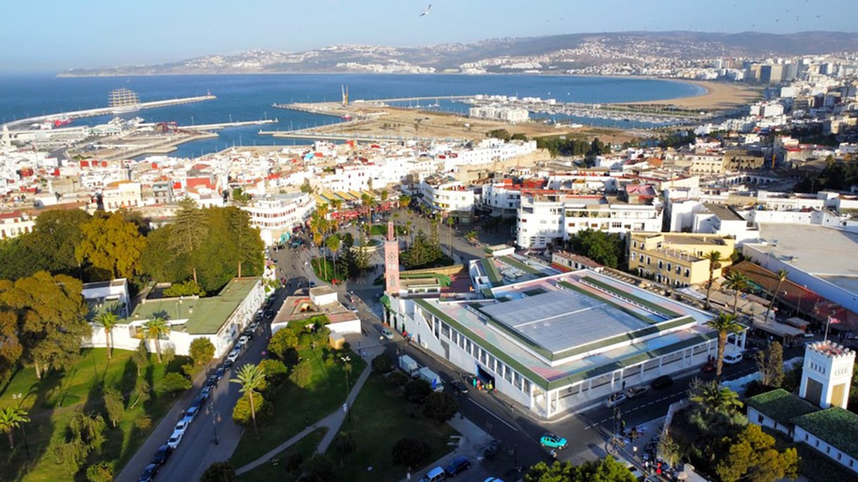 Vue aérienne de Tanger. 
