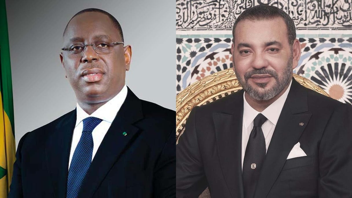 Le roi Mohammed VI  et le président de la République du Sénégal Macky Sall.
