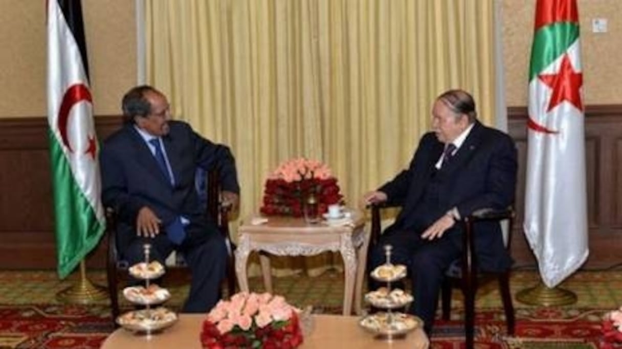 Abdelaziz Bouteflika recevant le chef du Polisario, Mohamed Abdelaziz.
