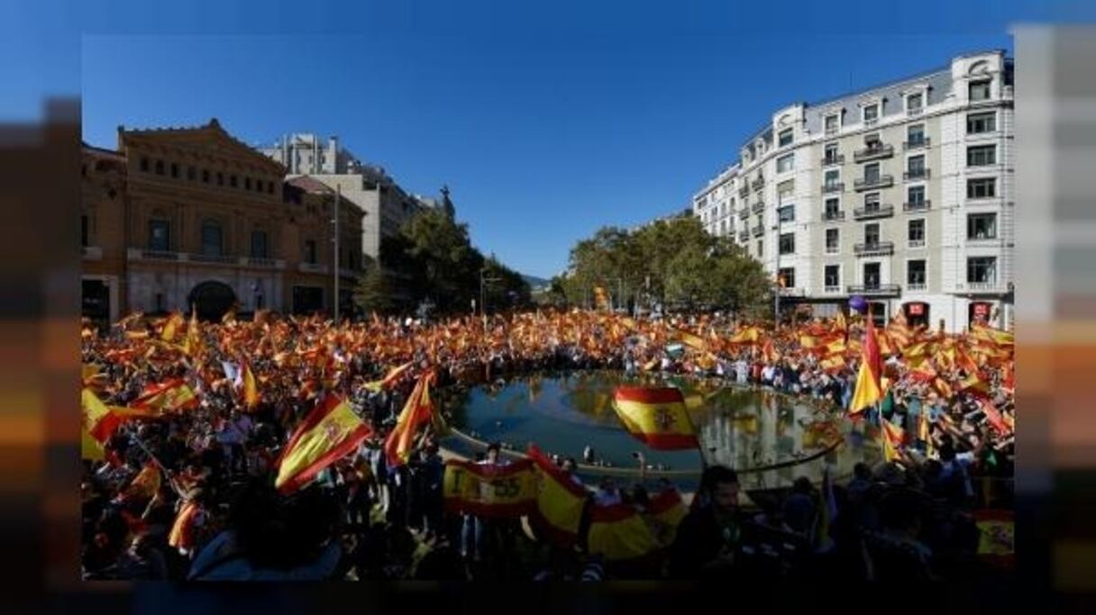 Manifestation pour l'unité de l'Espagne à Barcelone, le 29 octobre 2017.
