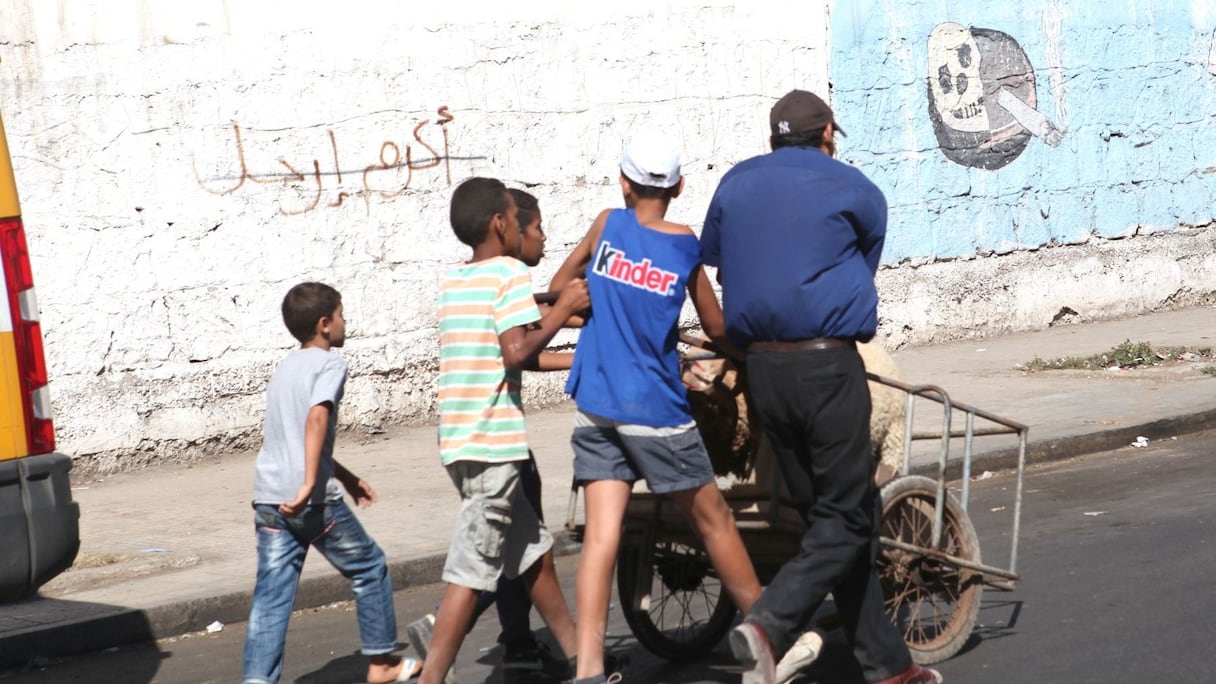 D'autres ont prévu une petite charrette qui semble amuser les enfants. 
