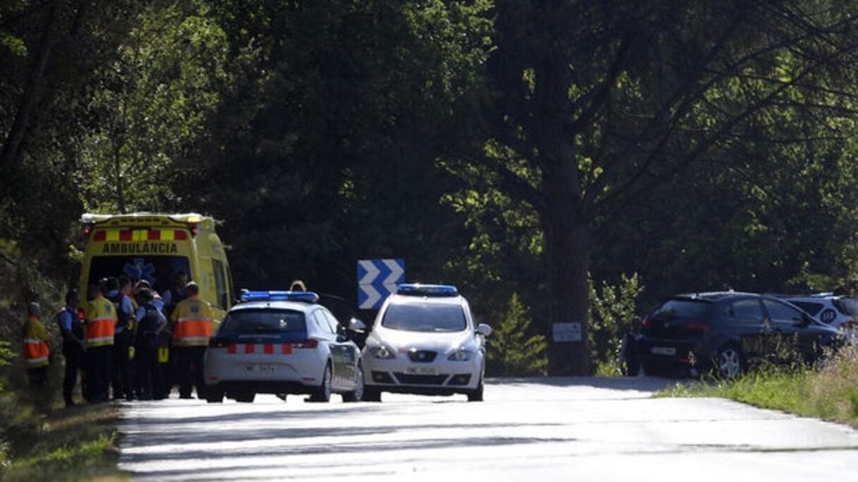 La police espagnole remontant la piste des terroristes le 21 août 2017. 
