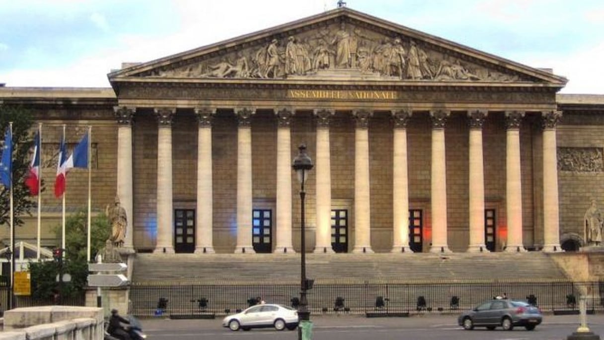 Le Palais Bourbon, siège de l'Assemblée nationale française, à Paris. 
