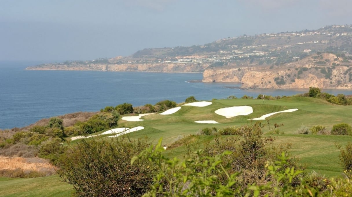 Vue aérienne du golf appartenant à Donald Trump. 
