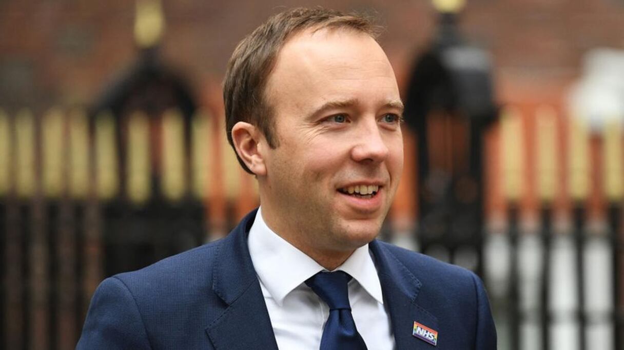 Le ministre britannique de la Santé Matt Hancock.
