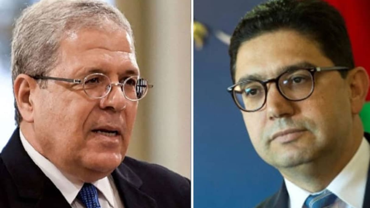 Les ministres des Affaires étrangères de Tunisie, Othman Jerandi, et du Maroc, Nasser Bourita.
